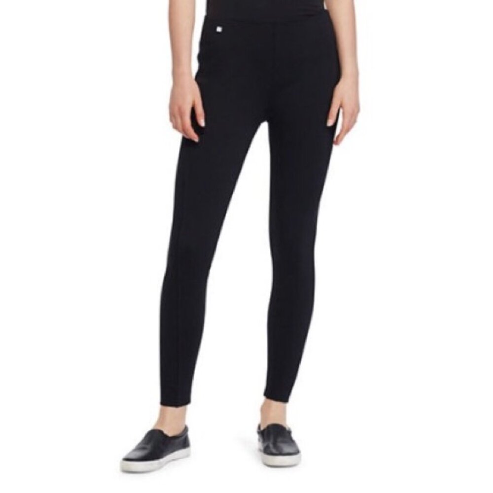 Lauren Ralph Lauren Druelle Ponte Ankle Skinny Polo Black XSMALL Pants/ Leggings